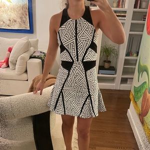 Parker black and white dress, size S